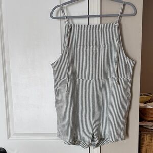 Altar'd State Blue and White Striped Shortalls